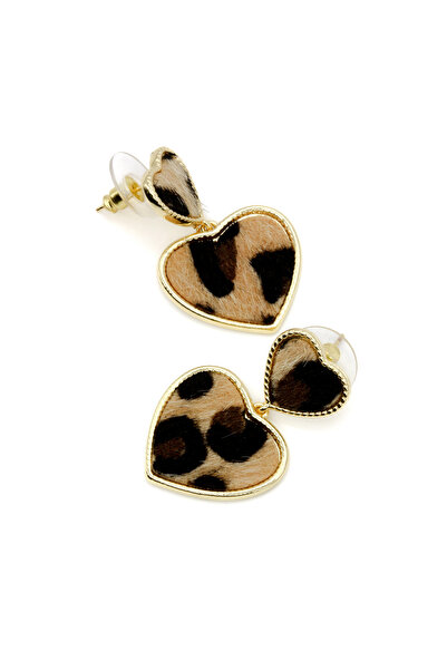 Nearsis ليوبارد منقوشة أقراط القلب