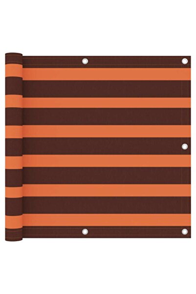 vidaxl Paravan de balcon portocaliu și maro 90x600 cm țesătură oxford