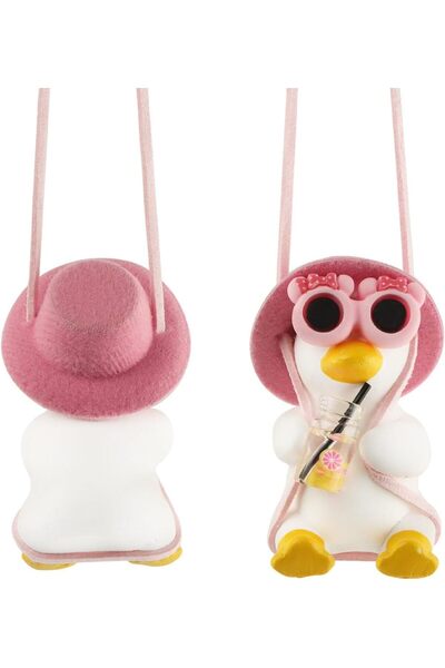 Arabest Pink Duck Car Hanging Ornament, Swinging Rear View Mirror Decoration ...