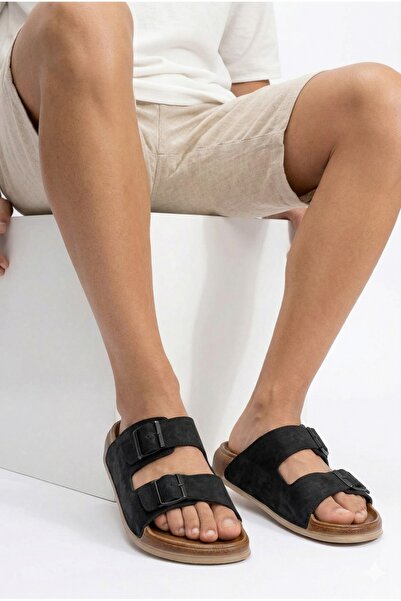 StWenn شبشب رجالي بإبزيم مزدوج، شبشب صيفي مريح لتقويم العظام للاستخدام اليومي