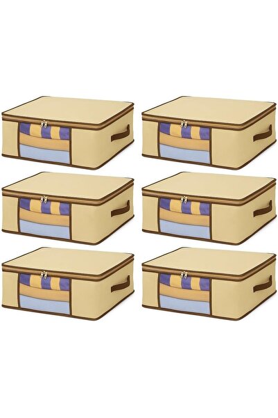 Biki 6 Pieces under Bed Storage Bags Transparent Cover Zippered Storage Bags ...