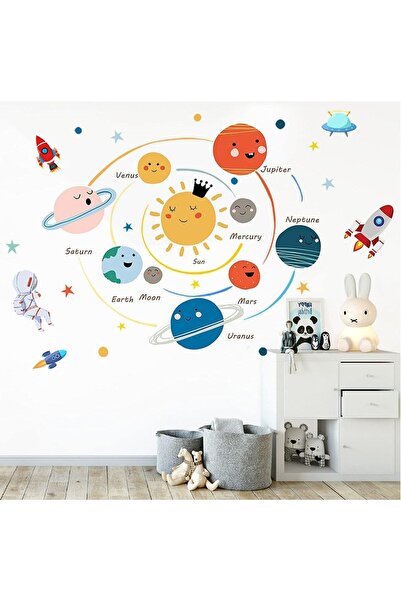 Yelejoy Planets Wall Stickers, Space Educational Wall Decals for Kids Room, N...