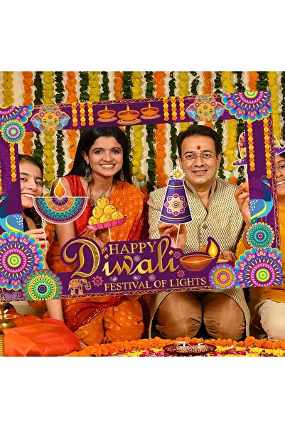 Al Raied ARS® 26Pcs Happy Diwali Photo Booth Props Kit - Diwali Party Selfie ...