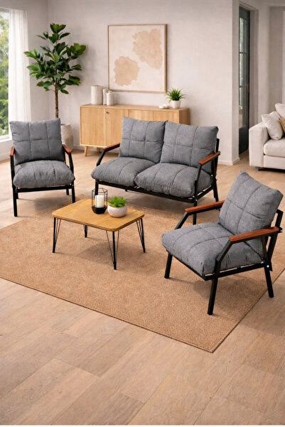 UFUK HOME Linda 211 Sehpalı Fermuarlı Bahçe Balkon Takımı, Cafe, Salon - Meta...
