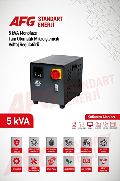 Standart Enerji 5 kVA Monofaze Tam Otomatik Mikroişlemcili Voltaj Regülatörü