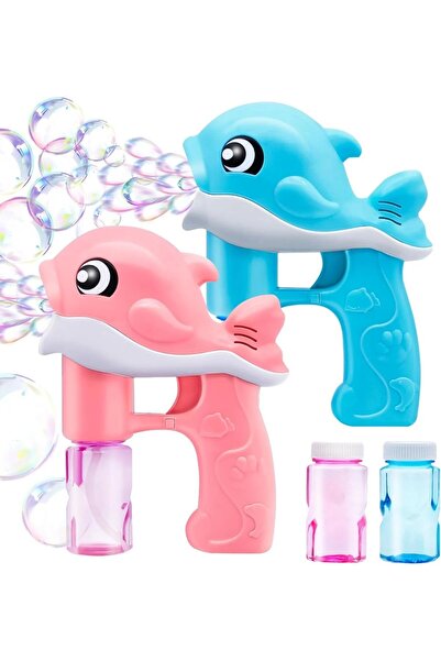 sallma Set 2 pistoale de facut bule in forma de delfin, jucarii din plastic r...