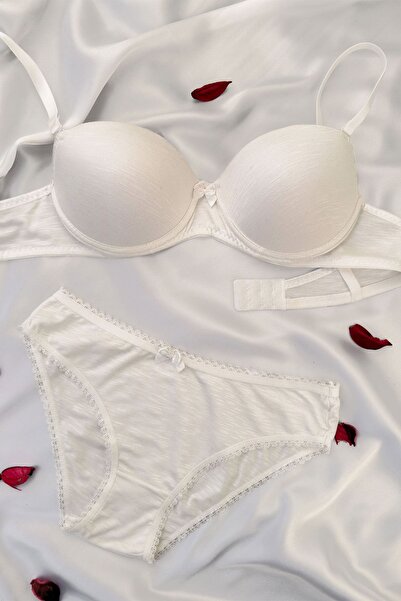 DNR İç Giyim Supported Bamboo Bra Set Ecru