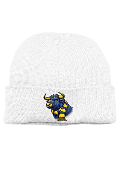 Rabona Fashion Yellow Navy Blue Spirit – Bull Figured Printed Beanie