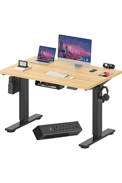 Mahmayi FLEXISPOT EN2 Electric Sit Stand Desk with Cable Management - Black F...