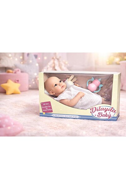 ZİVENTA 32/34Cm Oyuncak Et Bebek Biberon/Çıngırak/Havlu Hafif Esnek Gövde Ger...