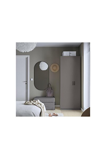 IKEA gardırop , koyu gri, 75x60x201 cm Topuz ve kulplar ayrı satılır.
