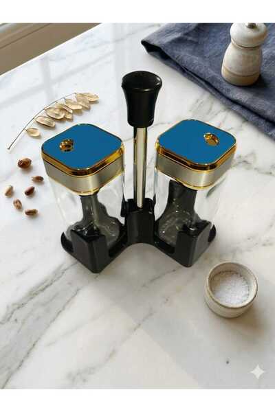 Okumuş Home İVORY Standlı Baharat Takımı Gold