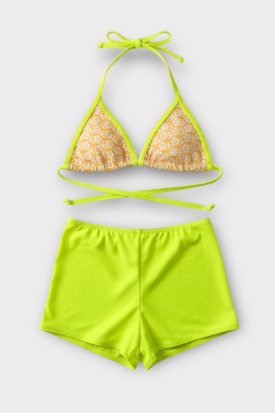 Nilmay mayo Girl's Bikini Set with Shorts