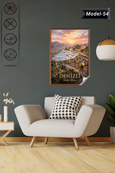 Akıllı Kağıt Πίνακας Επαρχιών της Τουρκίας - Αφίσα με τον Νήσο Ντενζί (Μοντέλ...