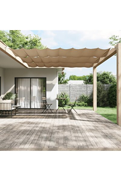 vidaxl Vertical awning, taupe grey, 140x420 cm, oxford fabric