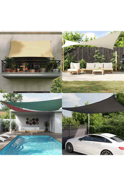 vidaxl Pânză parasolar, alb, 4x4x4 m, țesătură oxford, triunghiular