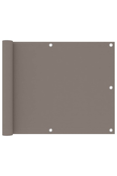 vidaxl Balcony screen, taupe grey, 75x600 cm, oxford fabric