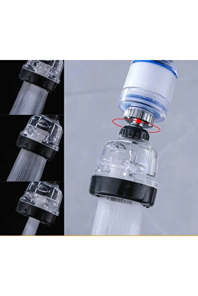 shopwave Pln Water-Saving 3-Function Rotating Faucet Head with Filter - Trans...