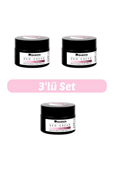 Baboon Natural Sweety Deo Cream 3’lü Set | Doğal Krem Deodorant | Vegan