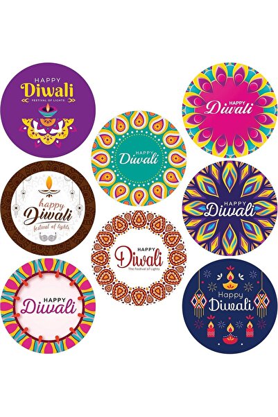 Al Raied ARS® 1.5 Inch Happy Diwali Tags & Stickers for Packaging Decoration ...