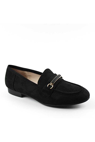 mm Mocasini usori de dama , cu accesoriu auriu A10505-BLACK