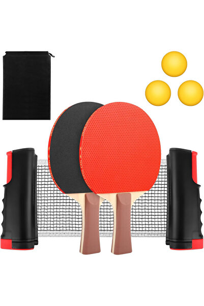 OEM Ping pong set with 2 paddles, retractable net and balls