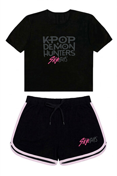 FEEL STYLE Set de vară pentru copii HunterX KPOP cu imprimeu - pantaloni scur...
