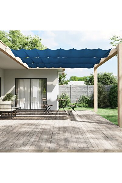vidaxl Copertină verticală, albastru, 140x420 cm, țesătură oxford