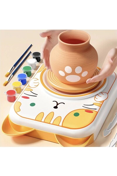 SARALMA Set complet roata olarului pentru copii, model pisicuta, cu vopsele s...