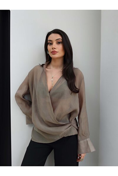 ESRAHELVACI Transparan Parlak Gömlek