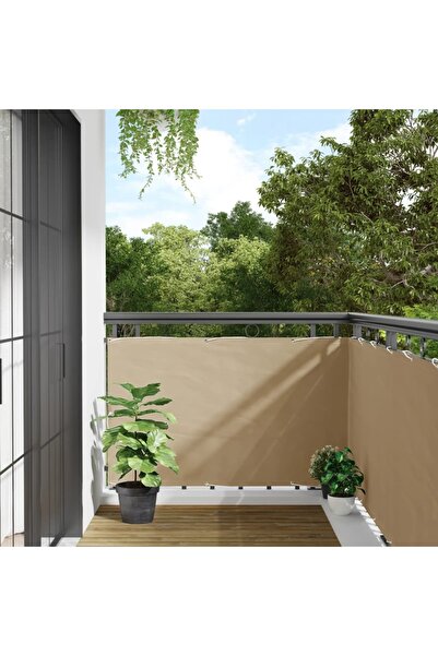 vidaxl Paravan de balcon, bej, 90 x 500 cm, țesătură oxford
