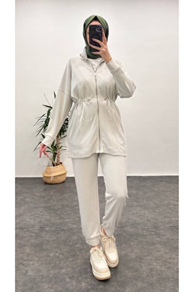 My City 9204 - Κομψό, άνετο γυναικείο σετ από μαλακό ύφασμα Cupra με κορδόνι ...