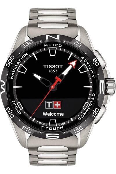 TISSOT ساعة يد سويسرية كوارتز تعمل باللمس للجنسين، مقاومة للمغناطيس، بهيكل من...