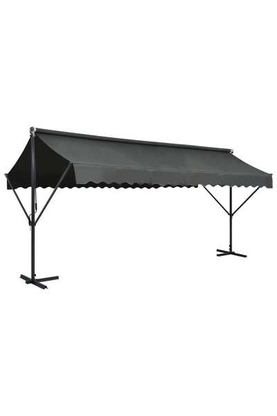 vidaxl Copertină cu structură independentă, antracit, 500 x 300 cm