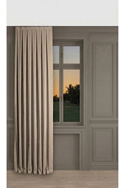 Dizayn BEJ KETEN FON TEK KANAT 1X3 SIK PİLE KOL BAĞ HEDİYELİ