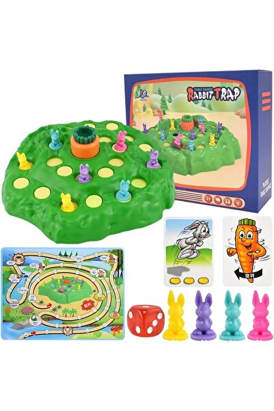 SARALMA Joc de societate Capcana iepurasilor pentru copii, cu figurine iepura...