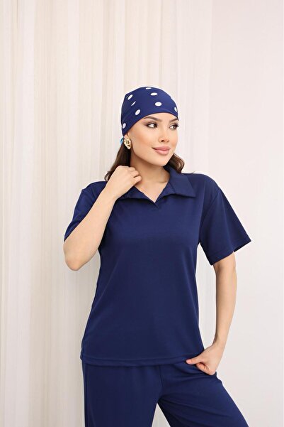 Mazelf Baby&Kids Wear Women's Modal Fabric Polo Collar Short-Sleeved Top-Bott...