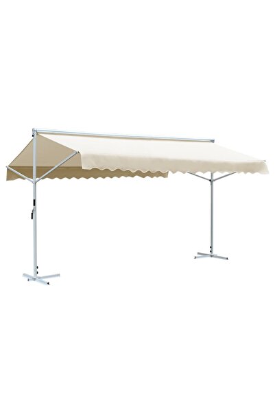 vidaxl Awning with independent structure, cream, 600 x 300 cm