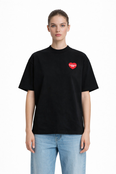 CAMBLYS تي شيرت قطني للجنسين من CARHART WIP بشعار على شكل قلب من الأمام، مقاس...