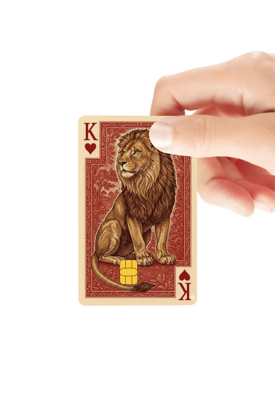 Huggy Craft İskambil Aslan Temalı Parlak Kredi/Banka Kart Kaplama Sticker