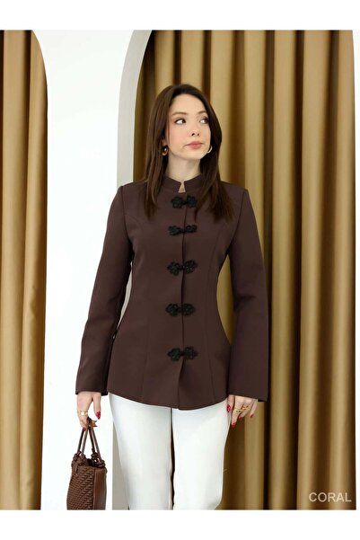 Coral Buttoned Jacket 0923 Brown