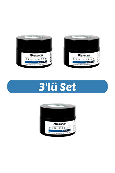 Baboon Natural Minty Deo Cream 3’lü Set | Doğal Krem Deodorant | Vegan