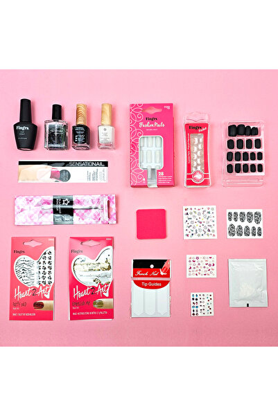 Sensationail Σετ βερνίκι νυχιών + Ψεύτικα νύχια French manicure + Nail Art 01