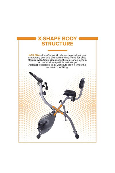 Zero Healthcare X-Fit foldable Exercse Bike with Magnetic Resistance, LCD display , For quiet Home Workouts