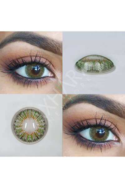Axhara Newyork Pine Green Yeşil Renkli Göz Kirpik Lens Yıllık Ürün