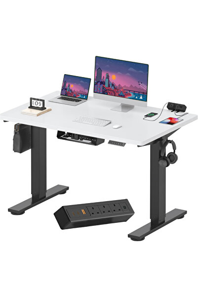 Mahmayi FLEXISPOT EN2 Electric Sit Stand Desk with Cable Management - Black F...