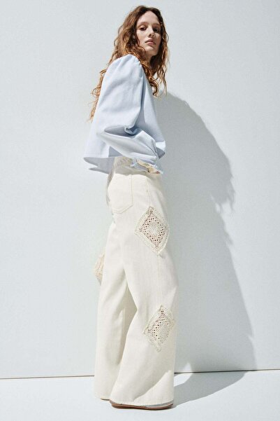 H&M Crochet-look-detail trousers