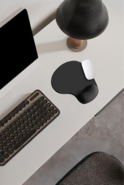 pierrebella Bilek Destekli Mouse Pad Ergonomik Konforlu Kaymaz Mouse Pad Siyah