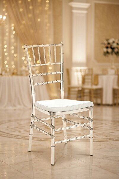 genernic Transparent Acrylic Chiavari Dining Chair with Cushion – Luxury Clea...
