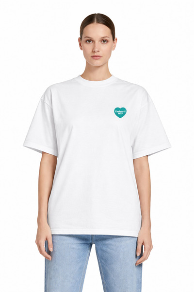 CAMBLYS تي شيرت قطني للجنسين من CARHART WIP بشعار على شكل قلب من الأمام، مقاس...